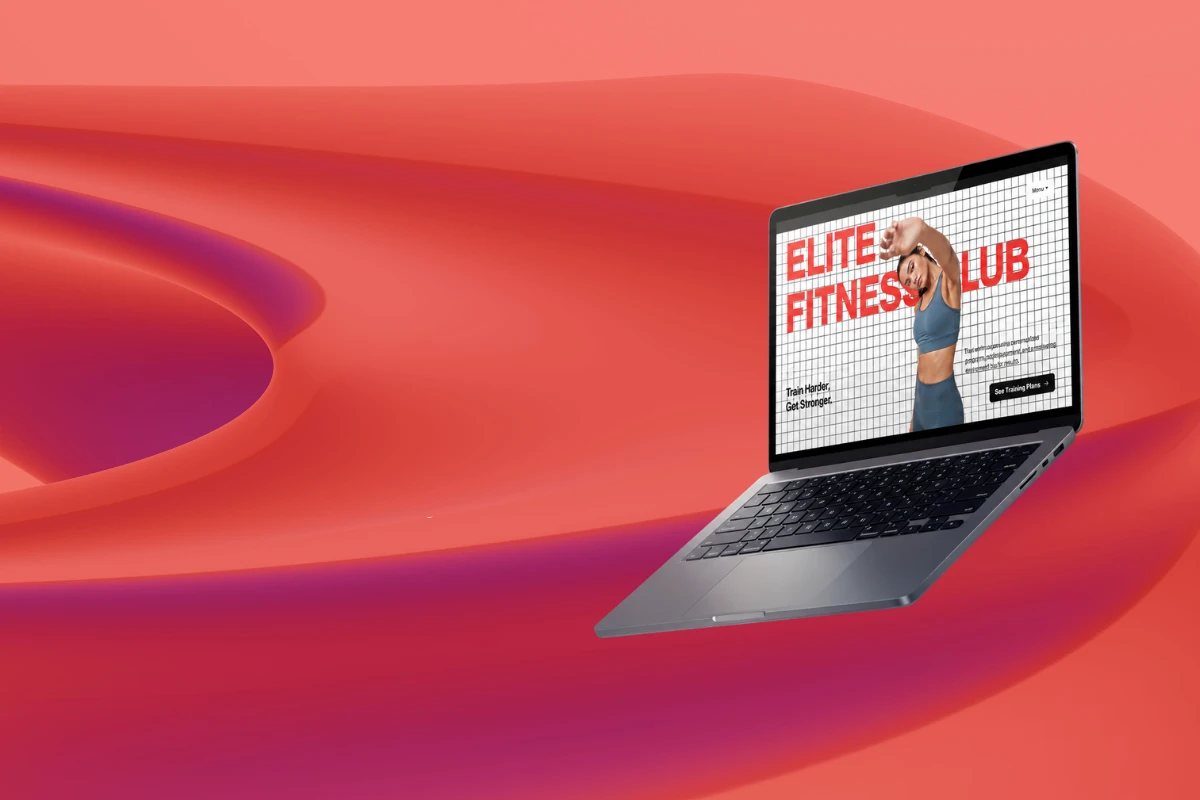 Web de un estudio de fitness en un portátil